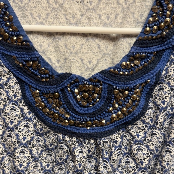 Charter Club Blue and White Beaded Midi Dress - Picture 3 of 6